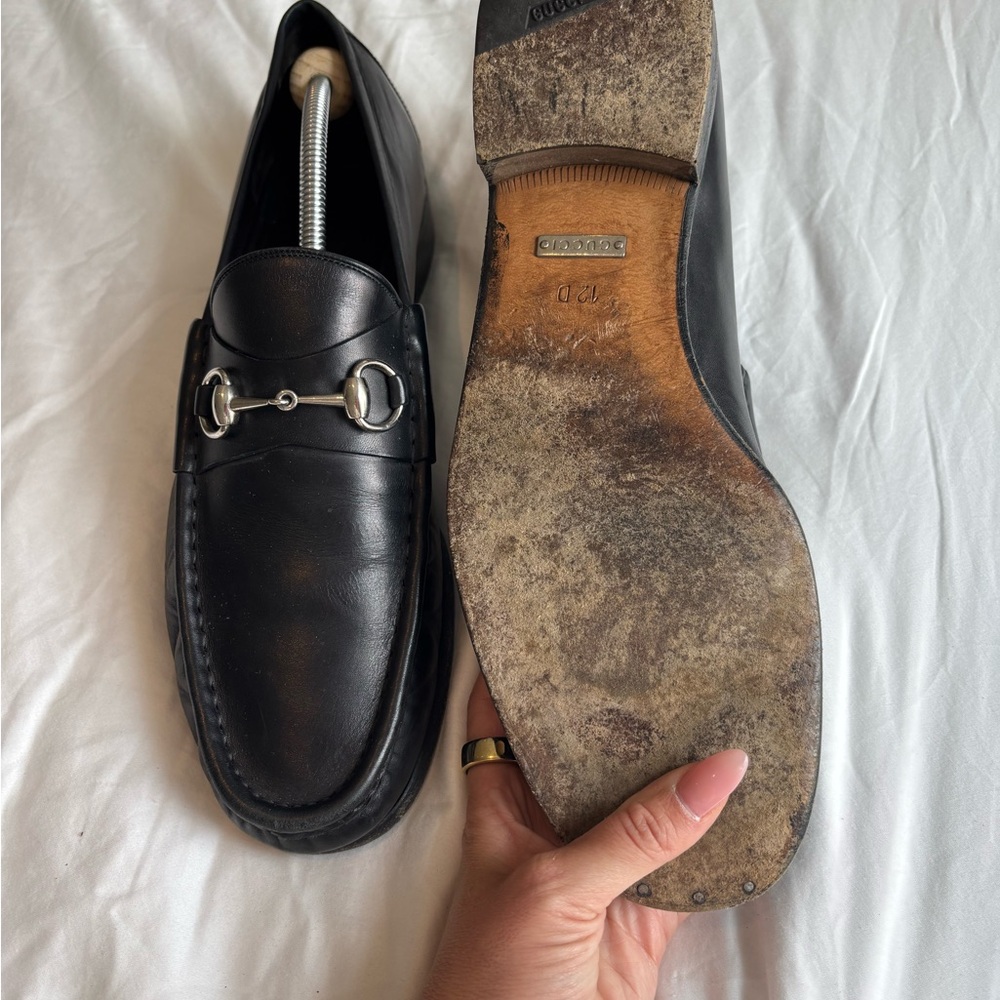 Gucci Black Leather Horsebit Loafers - Picture 6 of 6